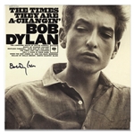 Bob Dylan Signed Album ''The Times They Are A-Changin''' -- With a COA From Dylan's Manger, Jeff Rosen